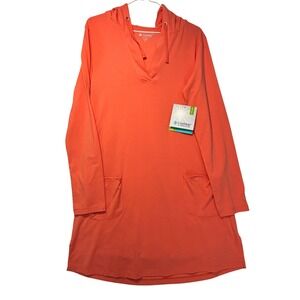 Coolibar Women's Catalina Beach Cover-Up Swim Dress UPF 50+ -Coral - Size M